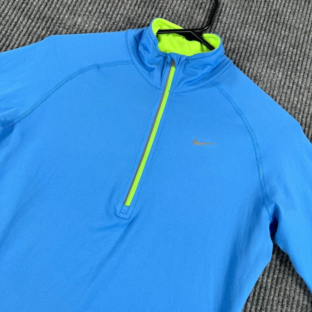 Nike Pullover Shirt‎ Womens Small Blue Long Sleeve 1/4 Zip Mock Neck Running Gym